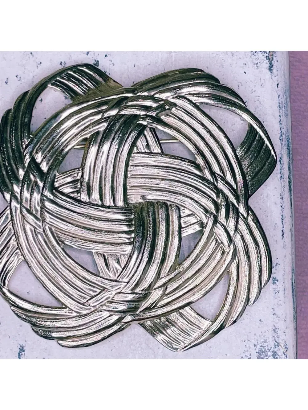 95. Light Gold Huge Artisan Brooch
